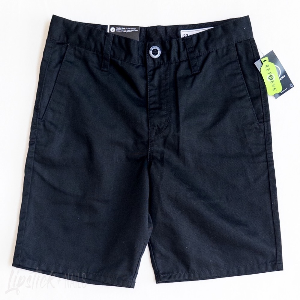 NWT Volcom Frickin Chino Shorts in Black Size 27 | 14 (Big Kids)
